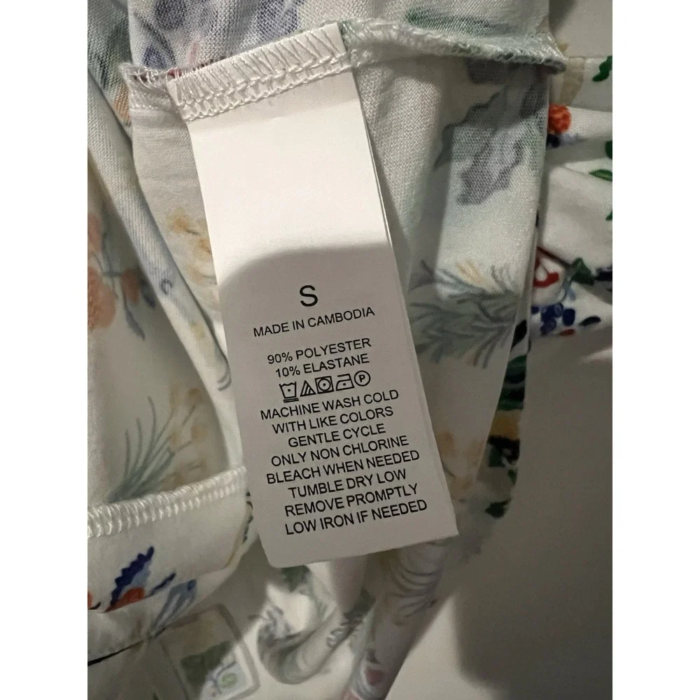 Kate Spade Gardening Print Short Sleeve Pajama Top White/Multi Size Small‎